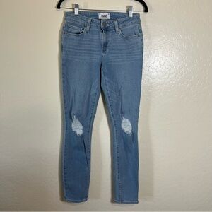 Paige Skyline Ankle Peg Distressed Jeans Size 25